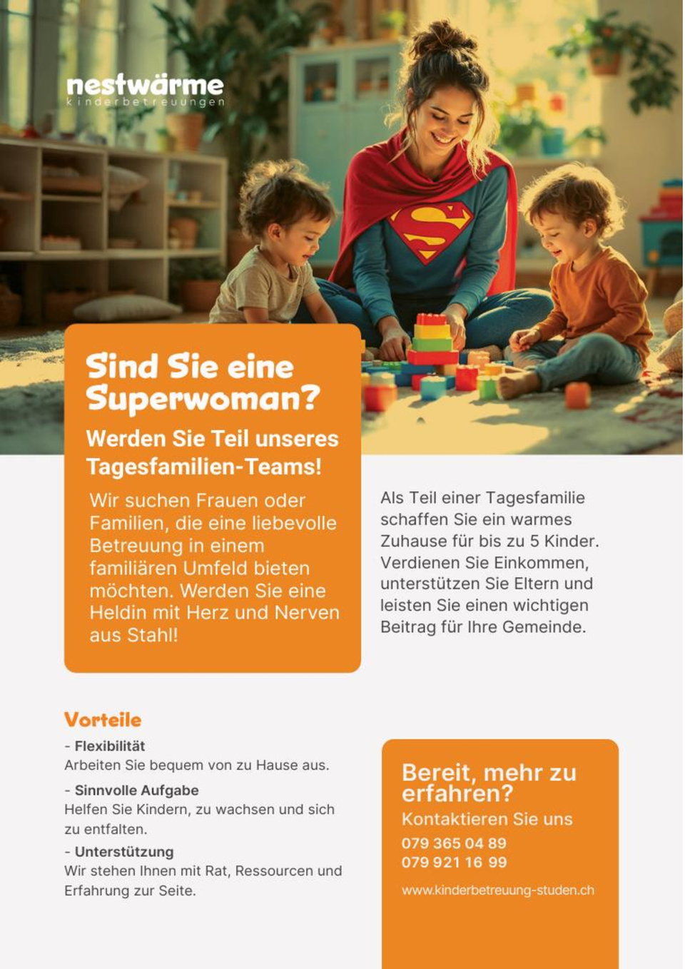 Nestwärme Kinderbetreuung - Tagesfamilien gesucht Nestwärme Kinderbetreuung - Tagesfamilien gesucht