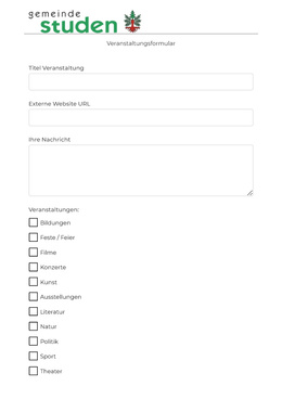 Veranstaltungs-Formular Veranstaltungsformular