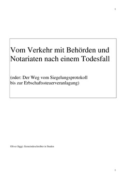 Info-Broschüre "Siegelung und Inventar"