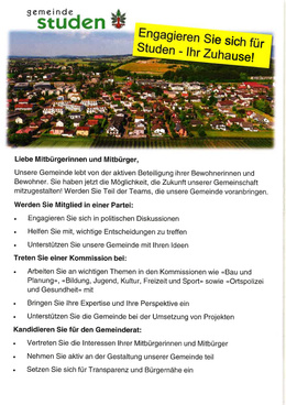 Flyer Ortsparteien Flyer der Ortsparteien