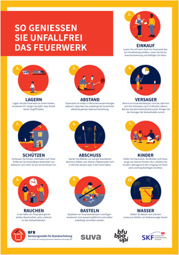 Plakat - VKG - Feuerwerk unfallfrei geniessen Feuerwerk unfallfrei geniessen